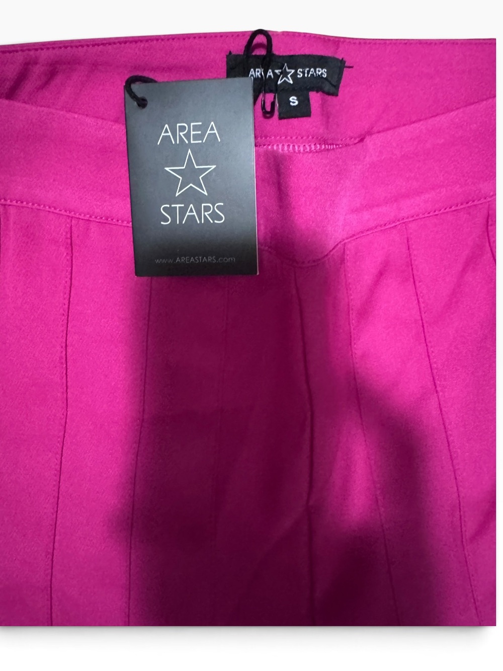 Area Stars Pleated Wide‑Leg Pants NWT | Small Hot Pink High‑Waist Statement - Picture 4 of 4
